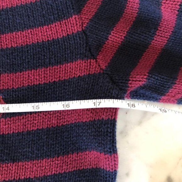 RALPH LAUREN POLO Cotton Crewneck Blue Red Stripe Sweater Boy Large - Picture 13 of 15